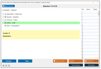 Test Prep GRE-Test GRE General Test Practice test exam simulator test engine exam Prep practice test questions answers Image 16