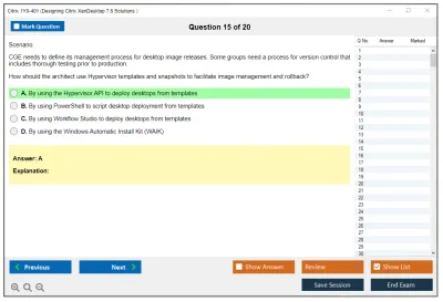 Citrix 1Y0-401 Designing Citrix XenDesktop 7.6 Solutions  Practice test exam simulator test engine exam Prep practice test questions answers Image 15