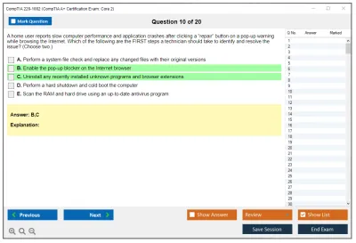 CompTIA 220-1002 CompTIA A+ Certification Exam: Core 2 Practice test exam simulator test engine exam Prep practice test questions answers Image 10