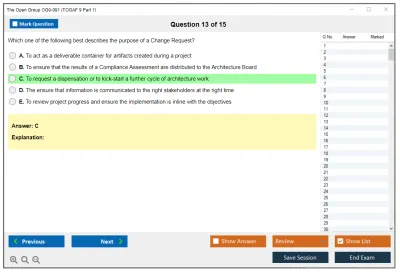 The Open Group OG0-091 TOGAF 9 Part 1 Practice test exam simulator test engine exam Prep practice test questions answers Image 13