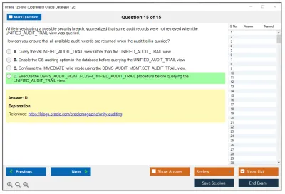 Oracle 1z0-060 Upgrade to Oracle Database 12c Practice test exam simulator test engine exam Prep practice test questions answers Image 15