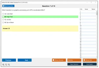 Adobe 9A0-409 Adobe Premiere Pro CC 2015 ACE Practice test exam simulator test engine exam Prep practice test questions answers Image 7