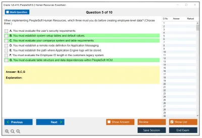 Oracle 1z0-416 PeopleSoft 9.2 Human Resources Essentials Practice test exam simulator test engine exam Prep practice test questions answers Image 5