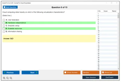 CompTIA CLO-001 CompTIA Cloud Essentials Practice test exam simulator test engine exam Prep practice test questions answers Image 6