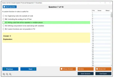 Oracle 1z0-532 Oracle Hyperion Financial Management 11 Essentials Practice test exam simulator test engine exam Prep practice test questions answers Image 7