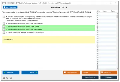 SAP E_S4HCON2019 SAP Certified Technology Specialist - SAP S/4HANA Conversion and SAP System Upgrade Practice test exam simulator test engine exam Prep practice test questions answers Image 1