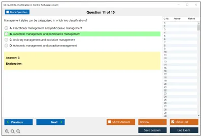 IIA IIA-CCSA Certification in Control Self-Assessment® (CCSA®) Practice test exam simulator test engine exam Prep practice test questions answers Image 11