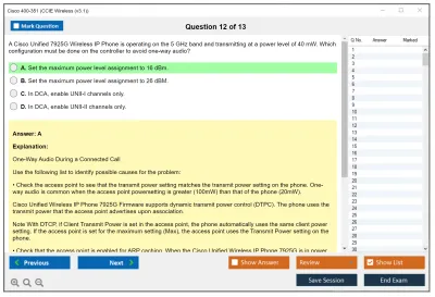 Cisco 400-351 CCIE Wireless (v3.1) Practice test exam simulator test engine exam Prep practice test questions answers Image 12