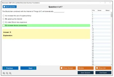 Blockchain CBBF Certified Blockchain Business Foundations Practice test exam simulator test engine exam Prep practice test questions answers Image 4