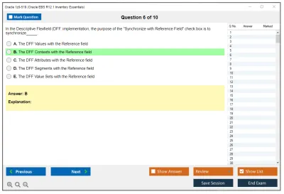 Oracle 1z0-519 Oracle EBS R12.1 Inventory Essentials Practice test exam simulator test engine exam Prep practice test questions answers Image 6