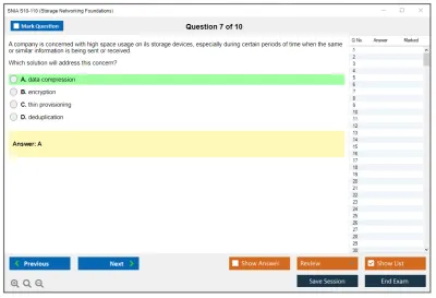 SNIA S10-110 Storage Networking Foundations Exam Practice test exam simulator test engine exam Prep practice test questions answers Image 7