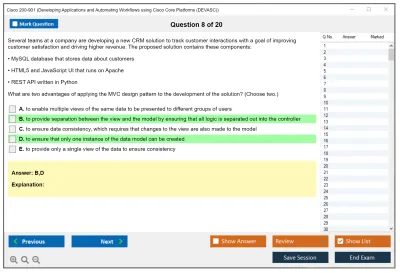 Cisco 200-901 DevNet Associate (DEVASC) Practice test exam simulator test engine exam Prep practice test questions answers Image 8