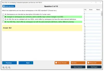 Tibco TB0-118 Architecting Composite Applications and Services with TIBCO Practice test exam simulator test engine exam Prep practice test questions answers Image 5