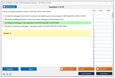 SAP C_HANADEV_16 SAP Certified Development Associate - SAP HANA 2.0 SPS04 Practice test exam simulator test engine exam Prep practice test questions answers Image 7