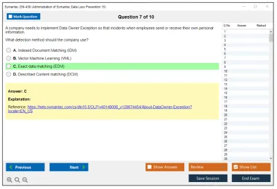 Symantec 250-438 Administration of Symantec Data Loss Prevention 15 Practice test exam simulator test engine exam Prep practice test questions answers Image 7