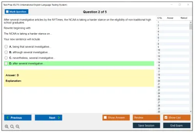 Test Prep IELTS (International English Language Testing System Practice test exam simulator test engine exam Prep practice test questions answers Image 2