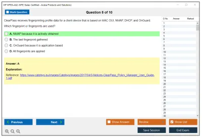 HP HPE6-A82 Aruba Certified ClearPass Associate Exam Practice test exam simulator test engine exam Prep practice test questions answers Image 8