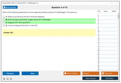 Fortinet NSE5_FMG-6.2 Fortinet NSE 5 - FortiManager 6.2 Practice test exam simulator test engine exam Prep practice test questions answers Image 4