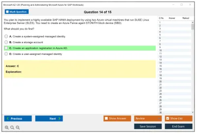 Microsoft AZ-120 Planning and Administering Microsoft Azure for SAP Workloads Practice test exam simulator test engine exam Prep practice test questions answers Image 14