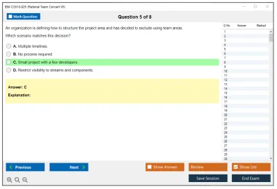 IBM C2010-825 Rational Team Concert V6 Practice test exam simulator test engine exam Prep practice test questions answers Image 5