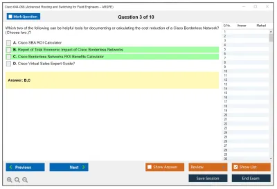 Cisco 644-068 Advanced Routing and Switching for Field Engineers – ARSFE Practice test exam simulator test engine exam Prep practice test questions answers Image 3
