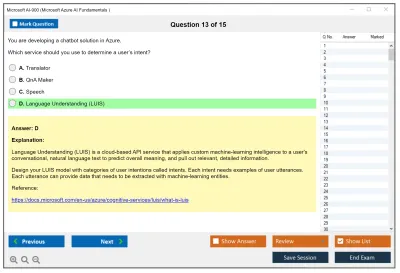 Microsoft AI-900 Microsoft Azure AI Fundamentals Practice test exam simulator test engine exam Prep practice test questions answers Image 13
