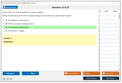 ECCouncil 712-50 EC-Council Certified CISO (CCISO) Practice test exam simulator test engine exam Prep practice test questions answers Image 19
