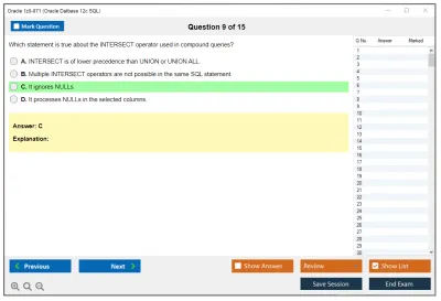 Oracle 1z0-071 Oracle Database 12c SQL Practice test exam simulator test engine exam Prep practice test questions answers Image 9