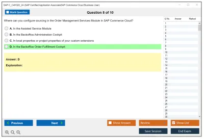 SAP C_C4H320_24 SAP Certified Application AssociateSAP Commerce Cloud Business User Practice test exam simulator test engine exam Prep practice test questions answers Image 8