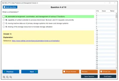 Dell DEA-3TT2 Associate - Data Protection and Management Version 2 Exam Practice test exam simulator test engine exam Prep practice test questions answers Image 4