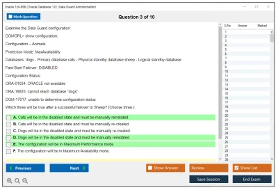 Oracle 1z0-066 Oracle Database 12c: Data Guard Administration Practice test exam simulator test engine exam Prep practice test questions answers Image 3