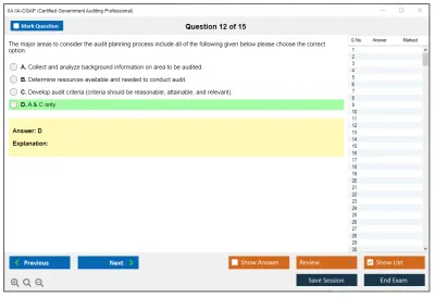 IIA IIA-CGAP Certified Government Auditing Professional Practice test exam simulator test engine exam Prep practice test questions answers Image 12