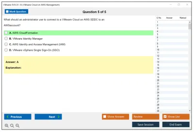 VMware 5V0-31.19 VMware Cloud on AWS Management Practice test exam simulator test engine exam Prep practice test questions answers Image 5