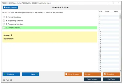 PECB ISO-22301-Lead-Auditor PECB Certified ISO 22301 Lead Auditor Exam Practice test exam simulator test engine exam Prep practice test questions answers Image 6