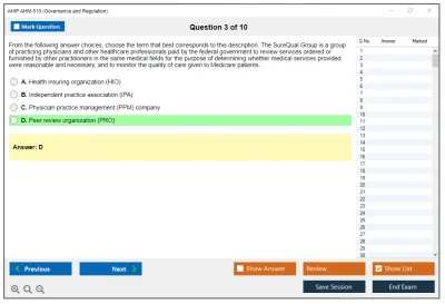 AHIP AHM-510 Governance and Regulation Practice test exam simulator test engine exam Prep practice test questions answers Image 3