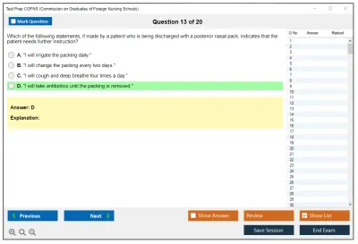 Test Prep CGFNS Commission on Graduates of Foreign Nursing Schools Practice test exam simulator test engine exam Prep practice test questions answers Image 13