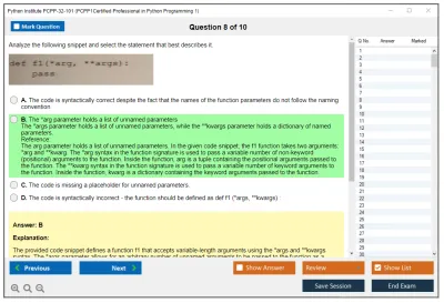 Python Institute PCPP-32-101 PCPP - Certified Professional in Python Programming 1 Practice test exam simulator test engine exam Prep practice test questions answers Image 8