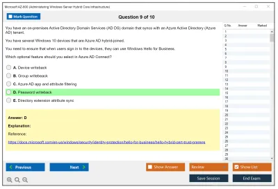 Microsoft AZ-800 Administering Windows Server Hybrid Core Infrastructure Practice test exam simulator test engine exam Prep practice test questions answers Image 9