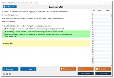 Salesforce ADM-201 Salesforce Certified Administrator Practice test exam simulator test engine exam Prep practice test questions answers Image 8