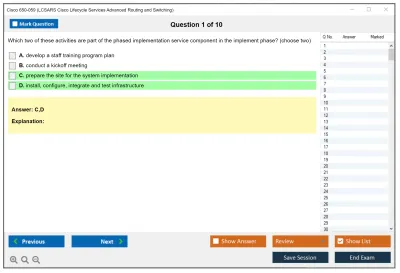 Cisco 650-059 Cisco Lifecycle Services Advanced Routing and Switching (LCSARS) Practice test exam simulator test engine exam Prep practice test questions answers Image 1