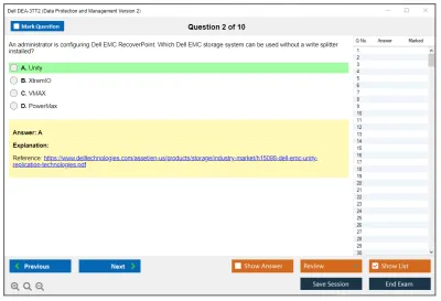 Dell DEA-3TT2 Associate - Data Protection and Management Version 2 Exam Practice test exam simulator test engine exam Prep practice test questions answers Image 2