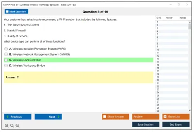 CWNP PW0-071 Certified Wireless Technology Specialist - Sales Practice test exam simulator test engine exam Prep practice test questions answers Image 8
