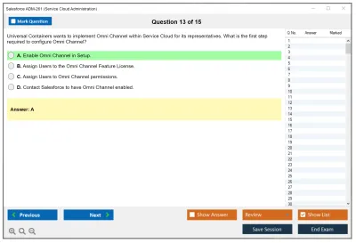 Salesforce ADM-261 Salesforce Service Cloud Administration Practice test exam simulator test engine exam Prep practice test questions answers Image 13