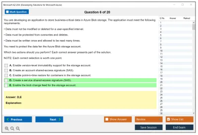 Microsoft AZ-204 Developing Solutions for Microsoft Azure Practice test exam simulator test engine exam Prep practice test questions answers Image 6