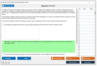 Adobe AD0-E709 Adobe Commerce Developer Expert Practice test exam simulator test engine exam Prep practice test questions answers Image 10