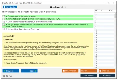 Oracle 1z0-820 Upgrade to Oracle Solaris 11 System Administrator Practice test exam simulator test engine exam Prep practice test questions answers Image 4