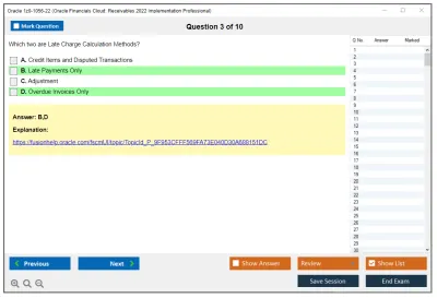 Oracle 1z0-1056-22 Oracle Financials Cloud: Receivables 2022 Implementation Professional Practice test exam simulator test engine exam Prep practice test questions answers Image 3