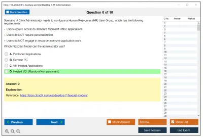 Citrix 1Y0-203 Citrix XenApp and XenDesktop 7.15 Administration Practice test exam simulator test engine exam Prep practice test questions answers Image 6