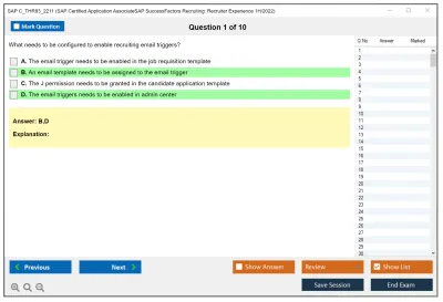SAP C_THR83_2211 SAP Certified Application AssociateSAP SuccessFactors Recruiting: Recruiter Experience 1H/2022 Practice test exam simulator test engine exam Prep practice test questions answers Image 1