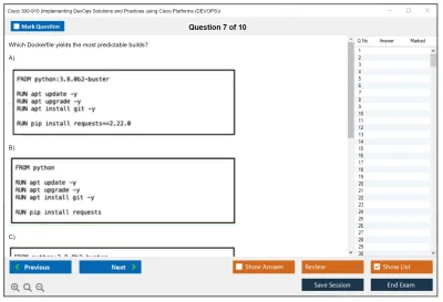 Cisco 300-910 Implementing DevOps Solutions and Practices using Cisco Platforms (DEVOPS) Practice test exam simulator test engine exam Prep practice test questions answers Image 7